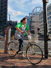 自転車で出勤の写真
